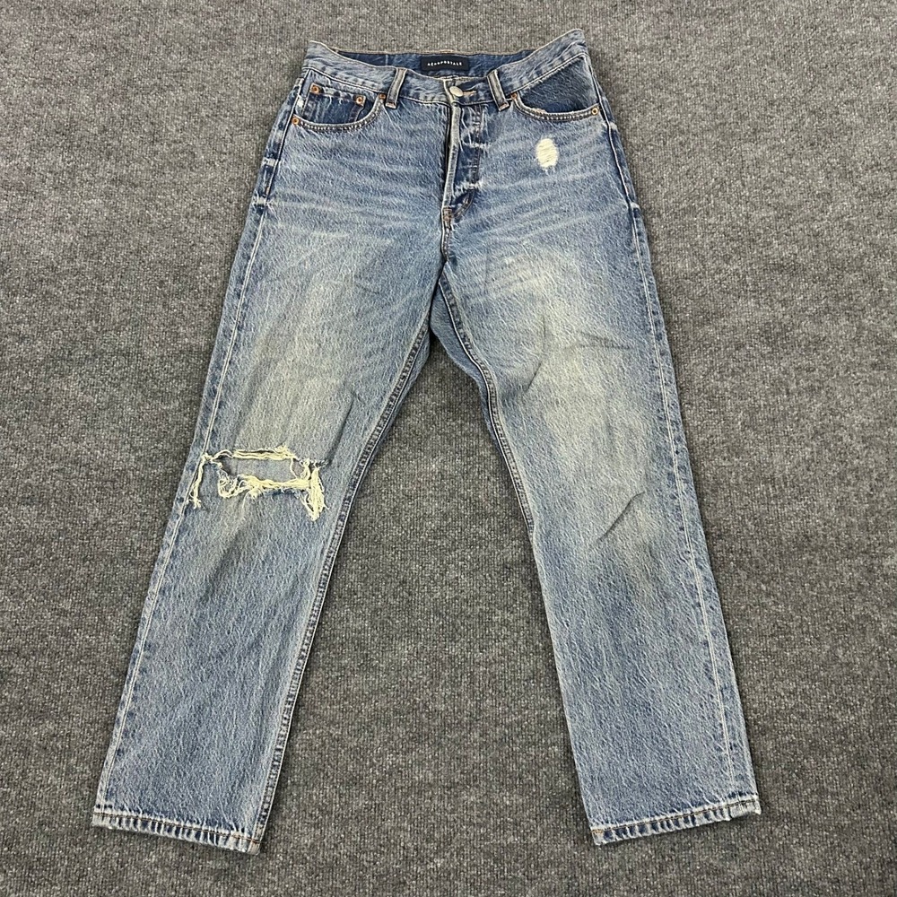 Aeropostale Jeans Womens Size 26 Blue 90s Super High Rise Straight Distressed